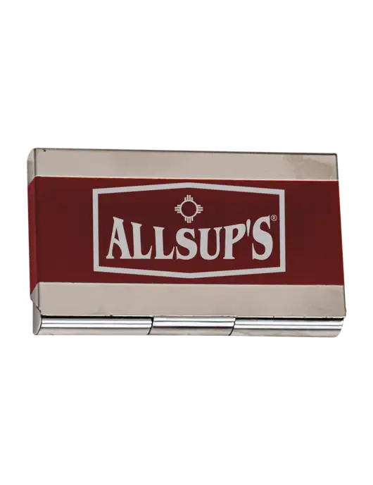 Red 3.75 x 2.5 Business Card Holder w/ALLSUP'S Logo