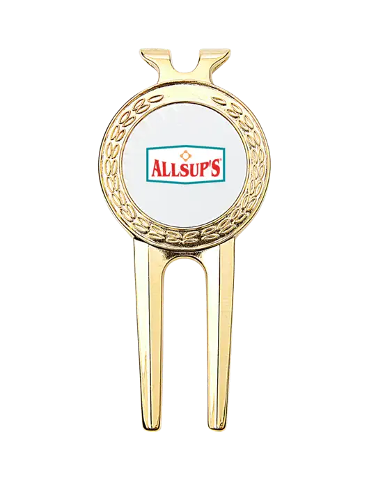 Gold Divot Tool, 1.5 x 3 w/ALLSUP'S Logo