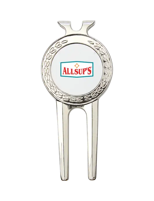 Silver Divot Tool, 1.5 x 3 w/ALLSUP'S Logo