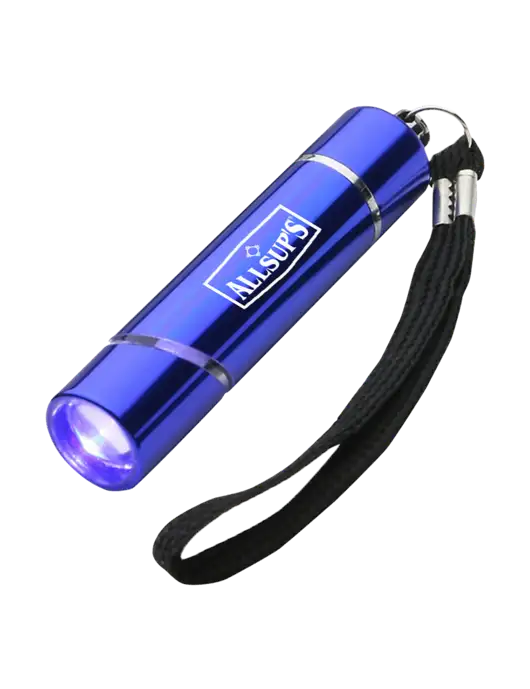 Blue Aluminum Scope LED Flashlight w/ALLSUP'S Logo
