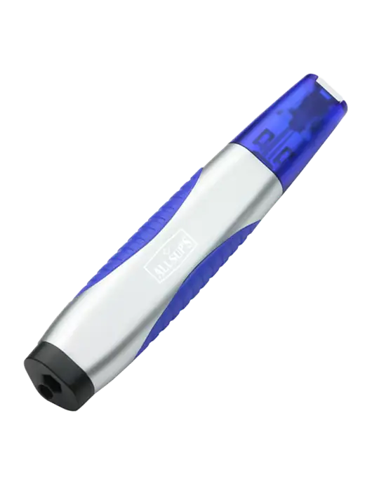 Silver/Blue Level Light Screwdriver Pen w/ALLSUP'S Logo