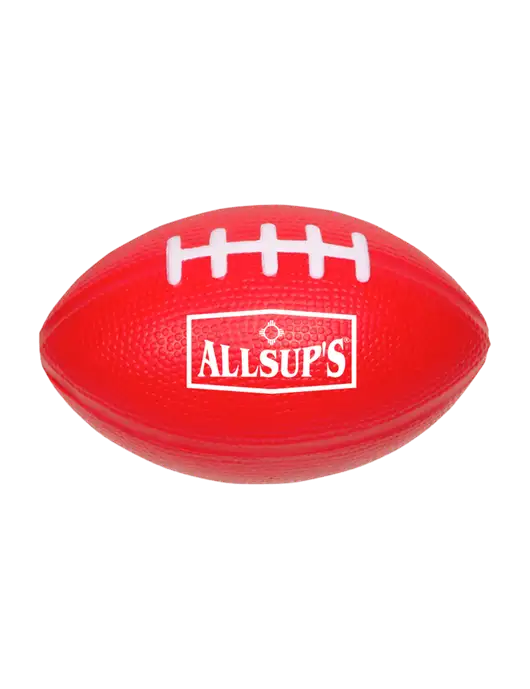 Red Stress Reliever Football w/ALLSUP'S Logo