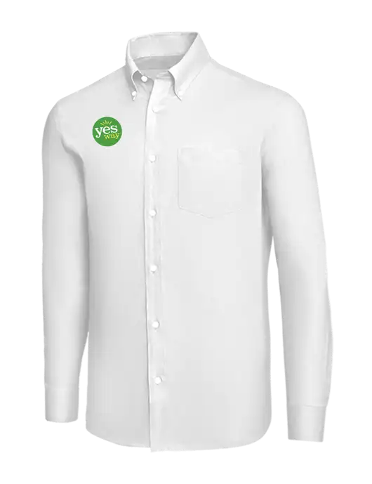 Brooks Brothers White Wrinkle-Free Stretch Nailhead Shirt w/Yesway Logo