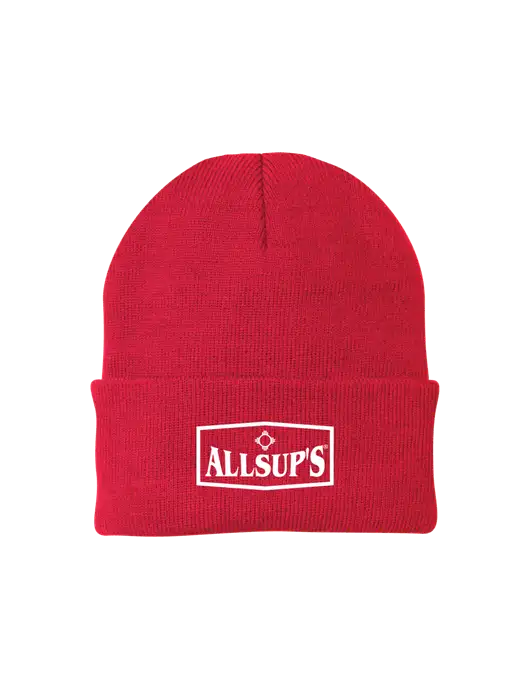 Red Knit Cap w/ALLSUP'S Logo