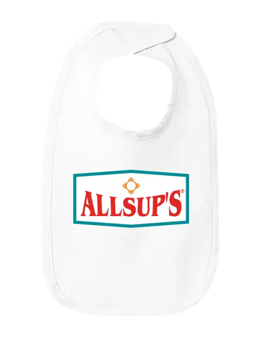 Rabbit Skins White Infant Premium Jersey Bib w/ALLSUP'S Logo