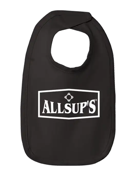 Rabbit Skins Black Infant Premium Jersey Bib w/ALLSUP'S Logo