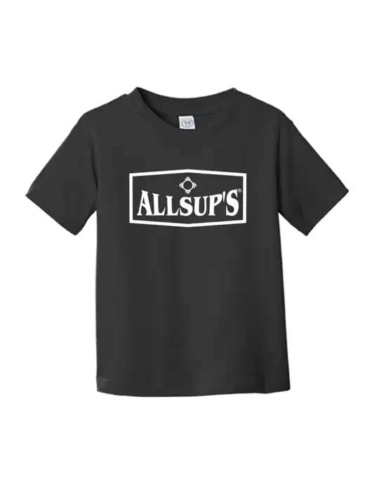 Rabbit Skins Black Toddler Fine Jersey Tee w/ALLSUP'S Logo