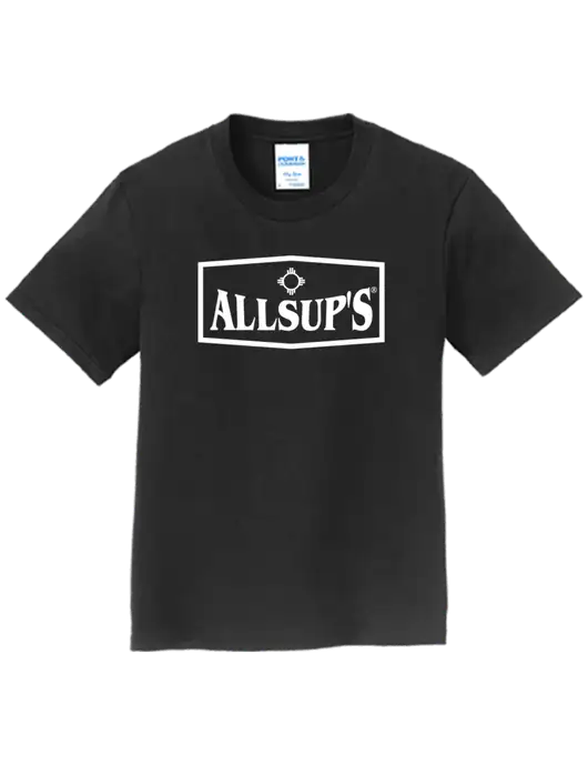 Youth Ring Spun Jet Black 4.5 oz T-Shirt w/ALLSUP'S Logo