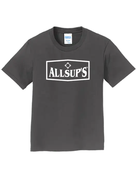 Youth Ring Spun Charcoal 4.5 oz T-Shirt w/ALLSUP'S Logo