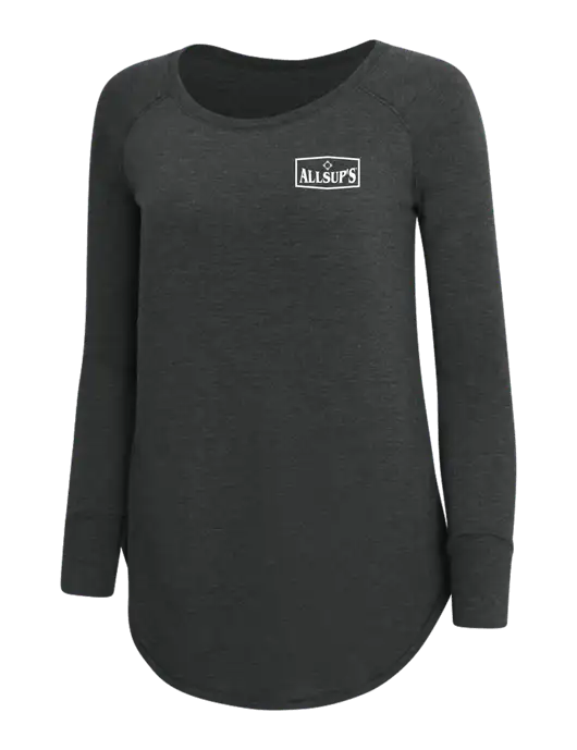 Womens Perfect Wide Collar Tunic Tri-Blend Black Frost 4.5 oz T-Shirt w/ALLSUP'S Logo