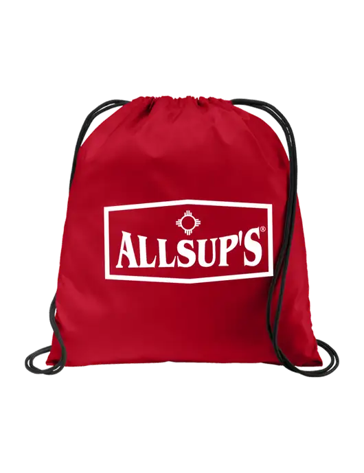 Drawstring True Red Cinch Pack w/ALLSUP'S Logo