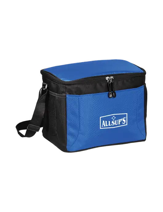 12 Can Twilight Blue/Black Cube Cooler  w/ALLSUP'S Logo