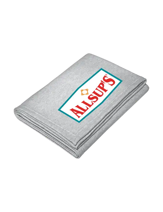 Core Light Grey Heather Fleece Sweatshirt Blanket w/ALLSUP'S Logo