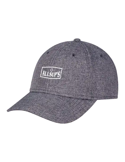 Heather Charcoal Structured Linen Look Cap Hook & Loop w/ALLSUP'S Logo