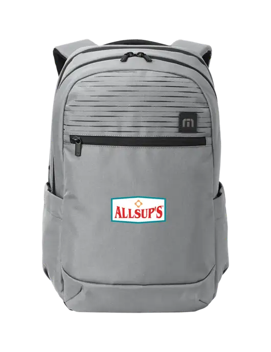 TravisMathew Light Grey Approach Backpack w/ALLSUP'S Logo