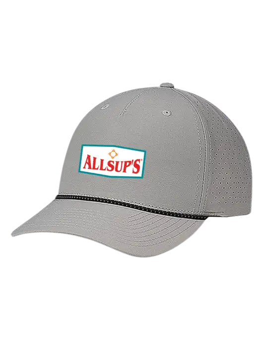 Richardson Laser Perf Performance Light Grey/Black-Grey Rope Cap w/ALLSUP'S Logo