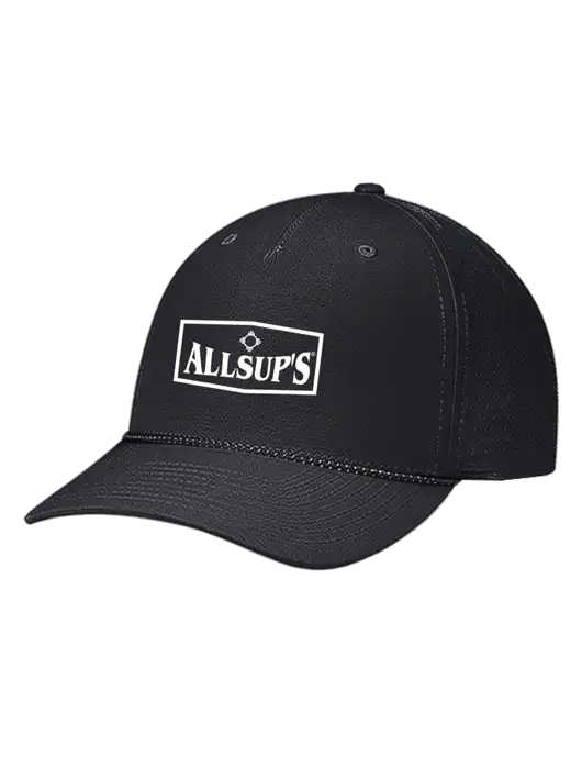 Richardson Laser Perf Performance Black/Black-Grey Rope Cap w/ALLSUP'S Logo