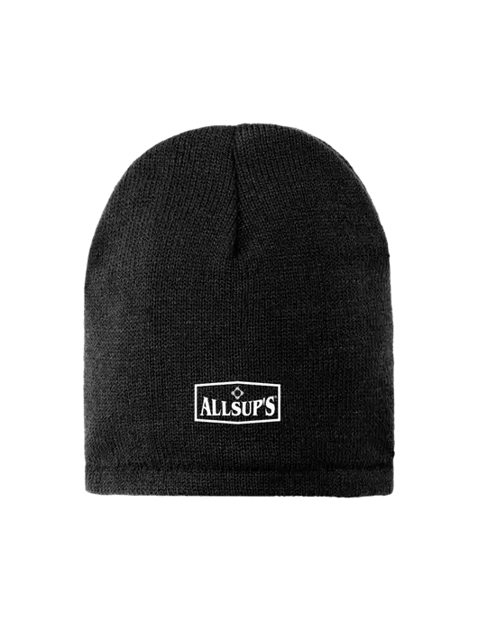 Black Fleece-Lined Beanie Cap w/ALLSUP'S Logo