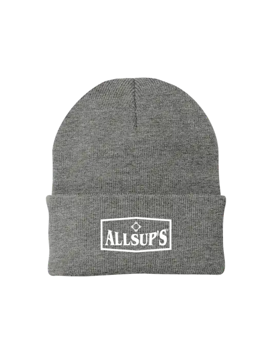 Medium Grey Heather Knit Cap w/ALLSUP'S Logo