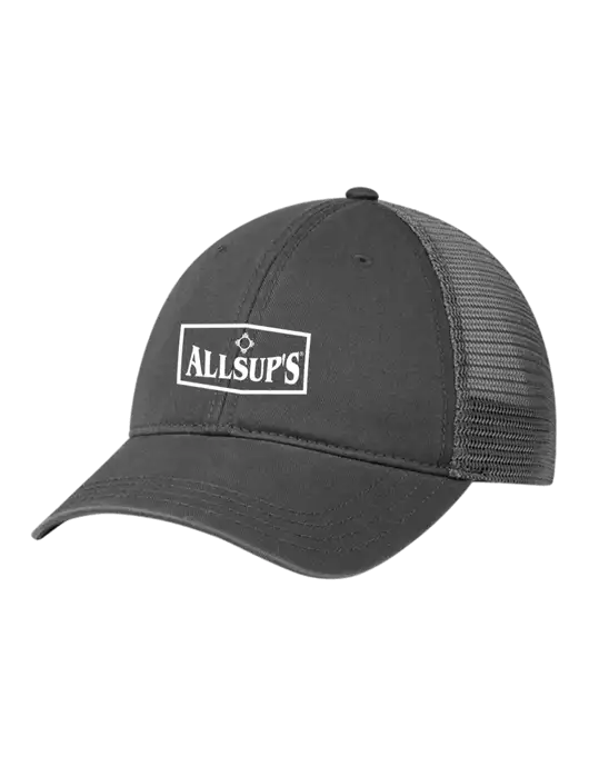 Richardson 111 Garment Washed Trucker Cap Charcoal w/Charcoal Mesh w/ALLSUP'S Logo