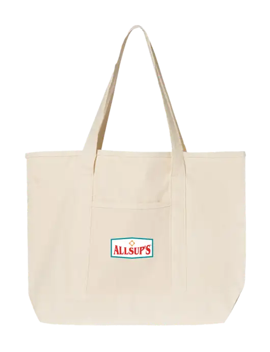 Natural Large Canvas Deluxe Tote w/ALLSUP'S Logo
