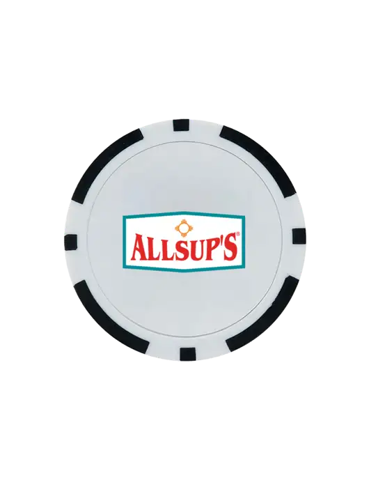 Black Poker Chip Ball Marker w/ALLSUP'S Logo