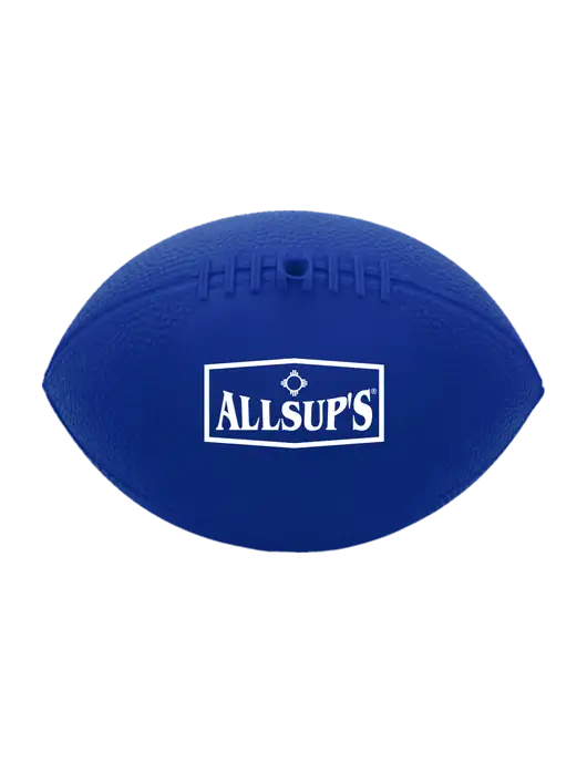 7” Durable Dark Royal Blue Vinyl Football w/ALLSUP'S Logo