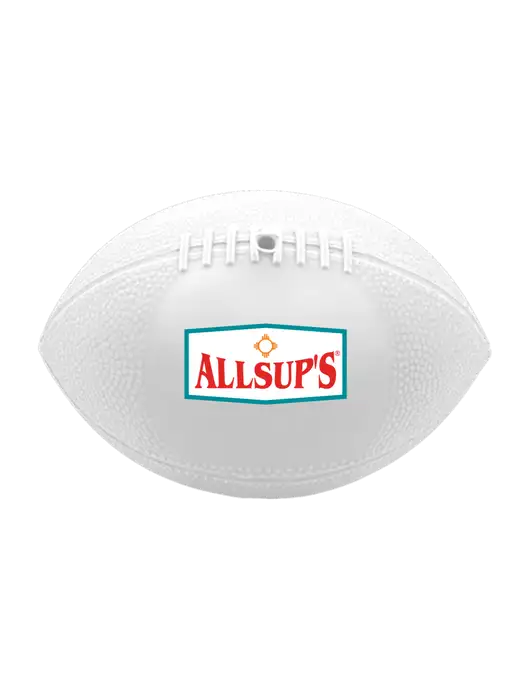7” Durable White Vinyl Football w/ALLSUP'S Logo