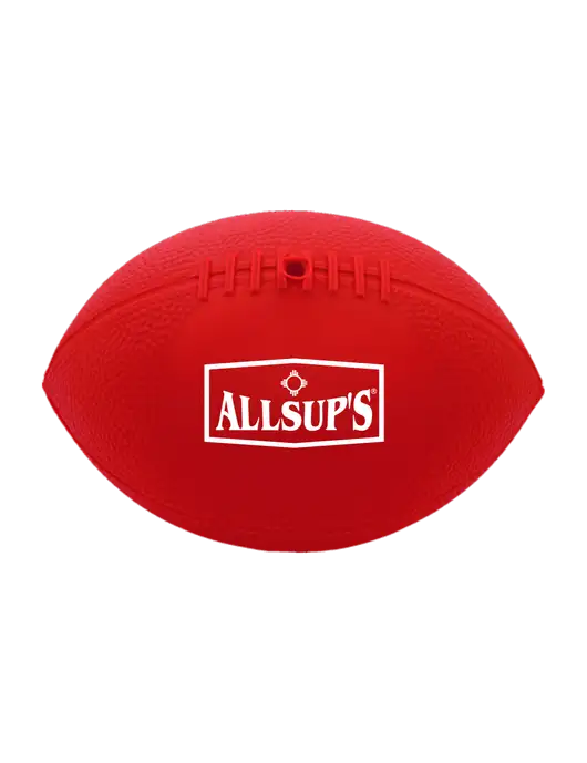 7” Durable Red Vinyl Football w/ALLSUP'S Logo