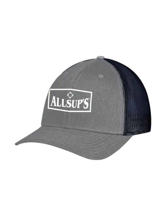 Richardson Adjustable Snapback Original 112 Trucker Cap Heather Grey w/Navy Mesh w/ALLSUP'S Logo
