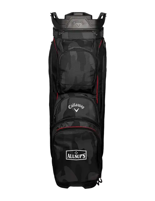 Callaway Org 14 Black Camo/Red Trim Cart Golf Bag  w/ALLSUP'S Logo