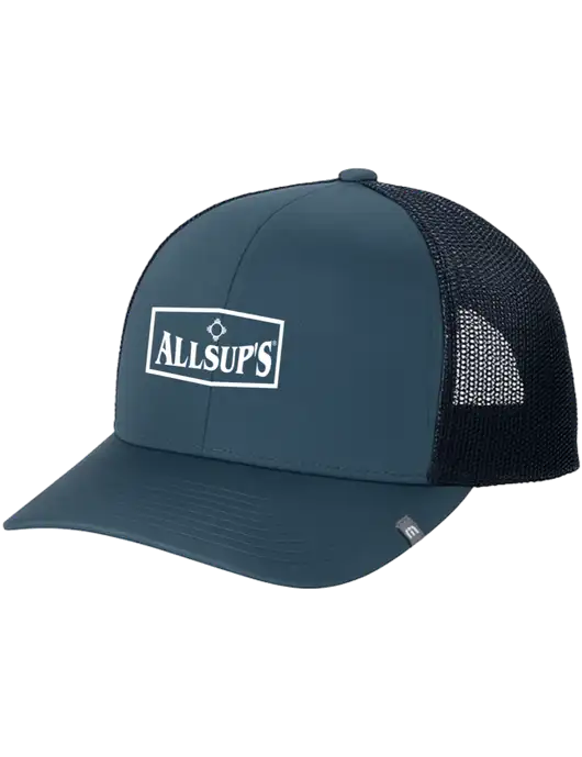 TravisMathew Dark Slate Blue Cruz Trucker Cap w/ALLSUP'S Logo