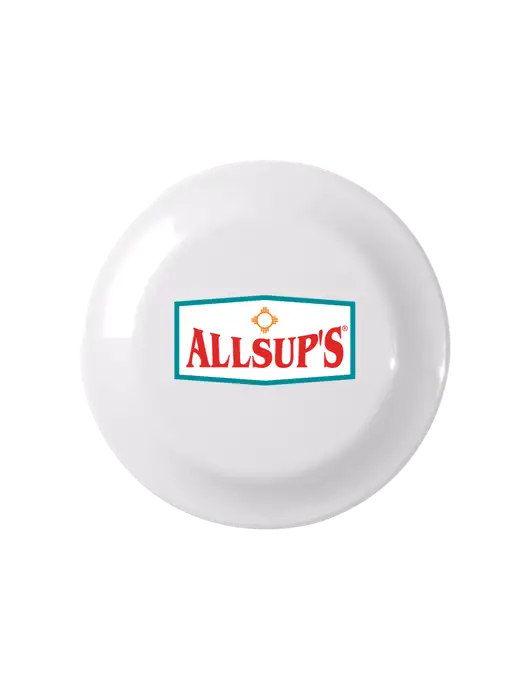 Fun White Flying Disc w/ALLSUP'S Logo