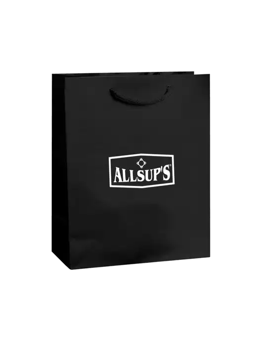 Black Gift Bag Matte 8x10 w/ALLSUP'S Logo