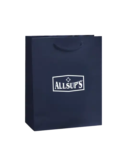 Dark Navy Gift Bag Gloss 8x10 w/ALLSUP'S Logo