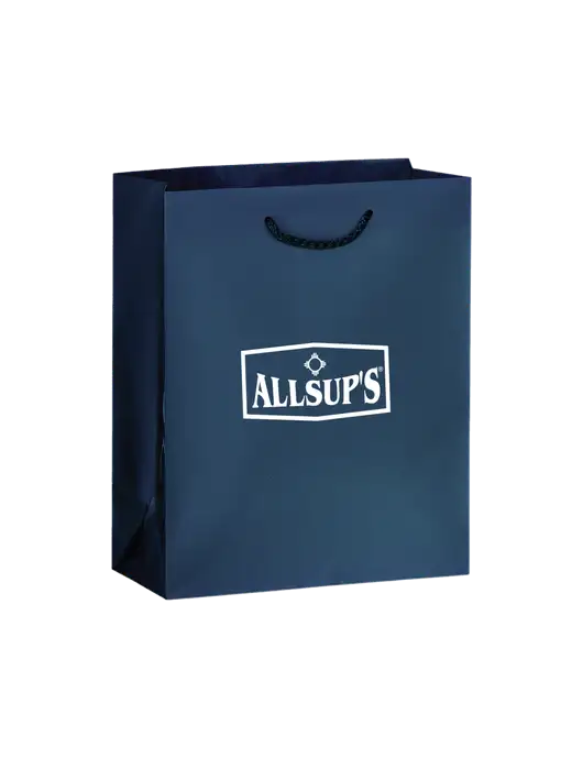 Dark Navy Gift Bag Matte 8x10 w/ALLSUP'S Logo