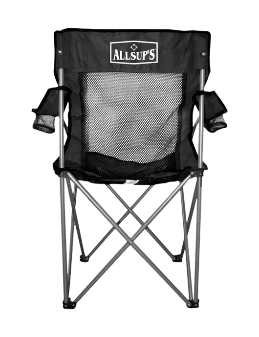 Titan Black/Black Mesh Folding Chair w/ALLSUP'S Logo