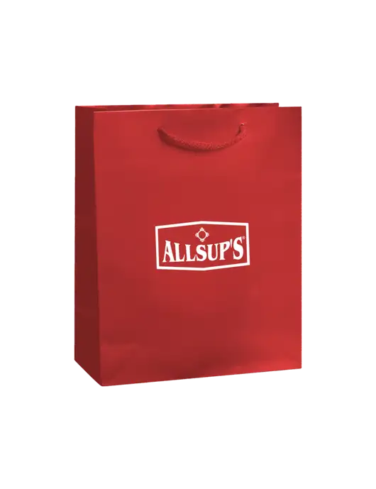 Red Gift Bag Gloss 8x10 w/ALLSUP'S Logo