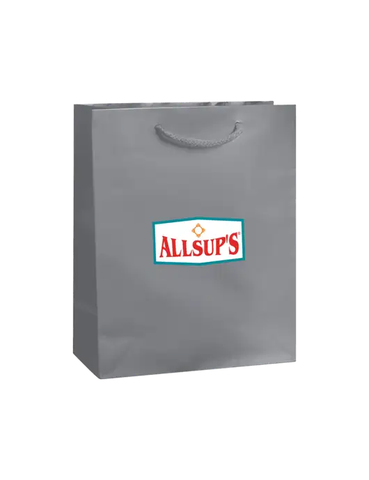 Light Grey Gift Bag Gloss 8x10 w/ALLSUP'S Logo