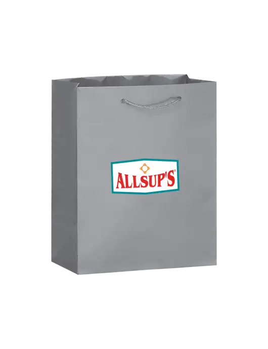 Light Grey Gift Bag Matte 8x10 w/ALLSUP'S Logo