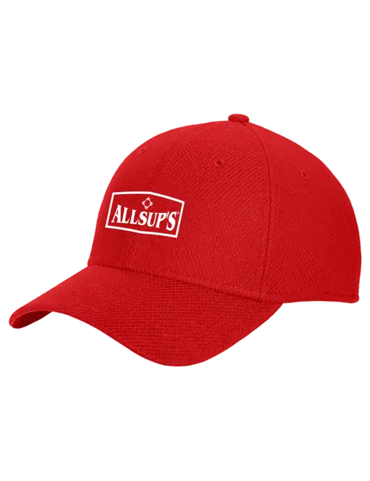 New Era Diamond Era Red Stretch Cap w/ALLSUP'S Logo