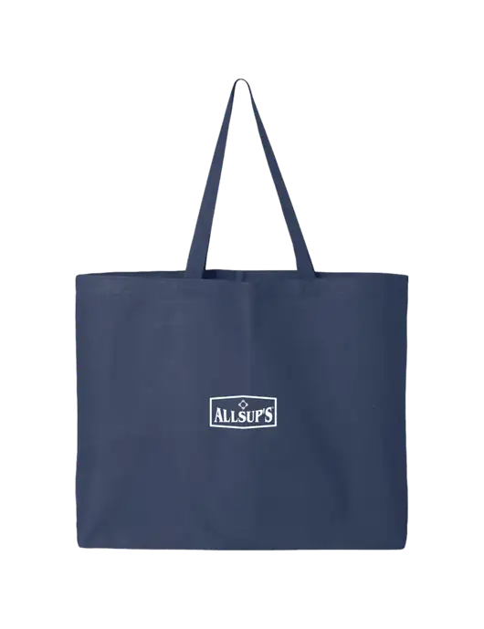 Sturdy Canvas Navy Tote w/ALLSUP'S Logo