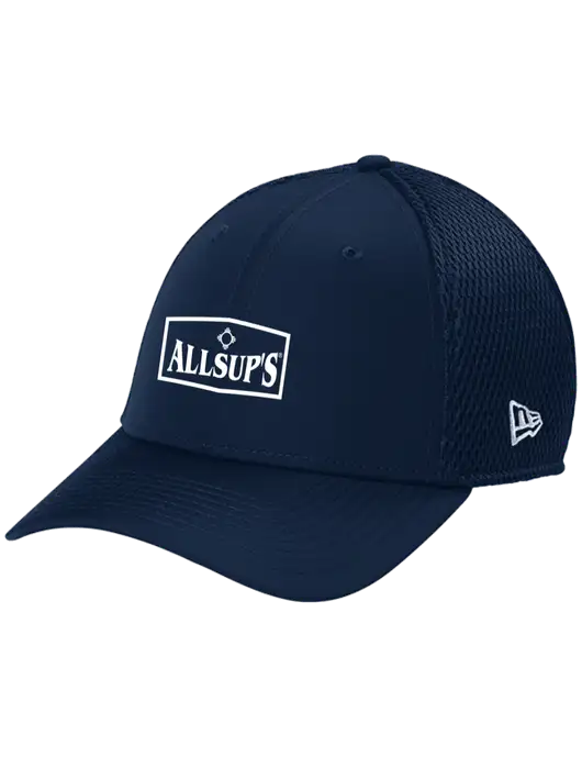 New Era 39THIRTY Performance Stretch Dark Navy Mesh Cap w/ALLSUP'S Logo