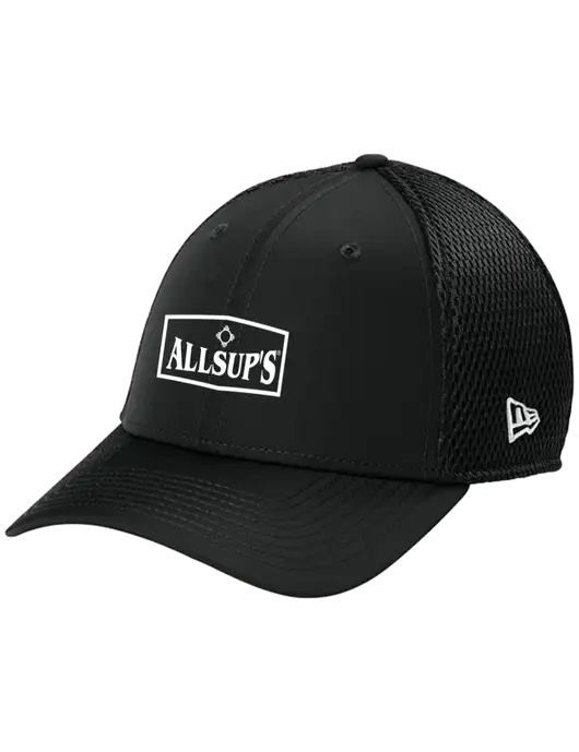 New Era 39THIRTY Performance Stretch Black Mesh Cap w/ALLSUP'S Logo