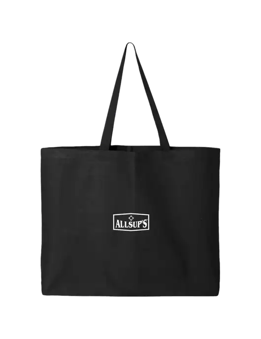 Sturdy Canvas Black Tote w/ALLSUP'S Logo