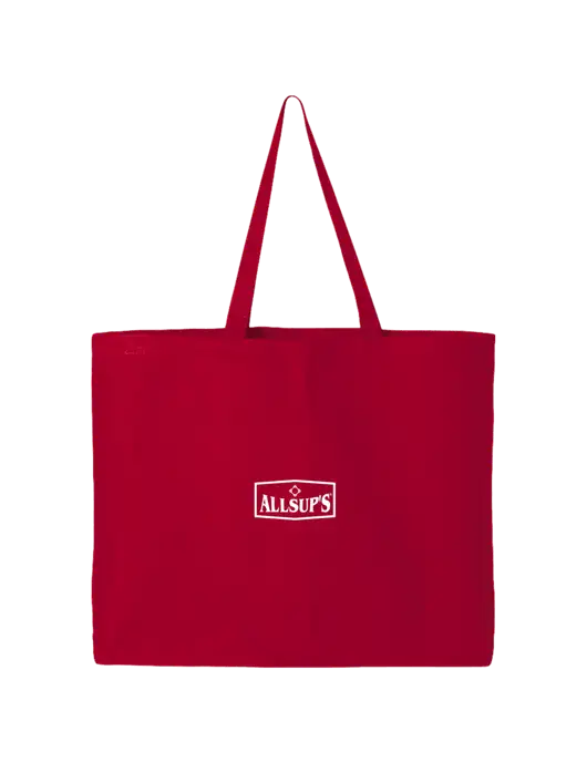 Sturdy Canvas Red Tote w/ALLSUP'S Logo