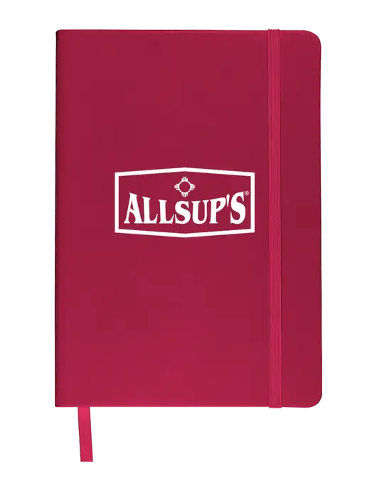 Leeman Dark Red Tuscany Journal 5.75 x 8.25 w/ALLSUP'S Logo
