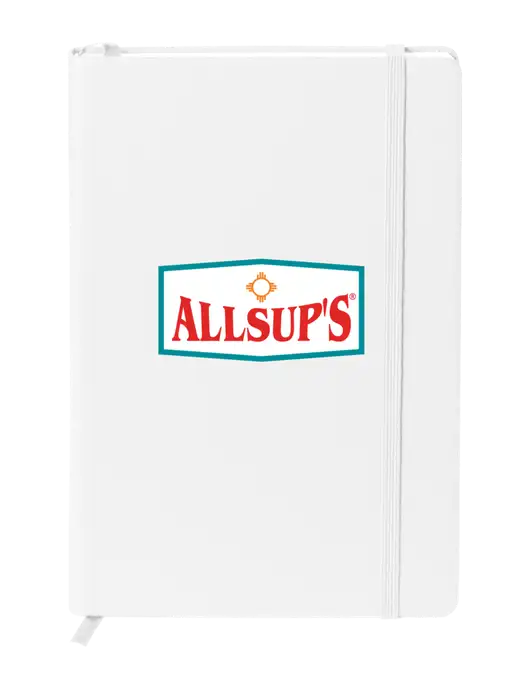 Neoskin White Hard Cover Journal 5.75 x 8.375
 w/ALLSUP'S Logo