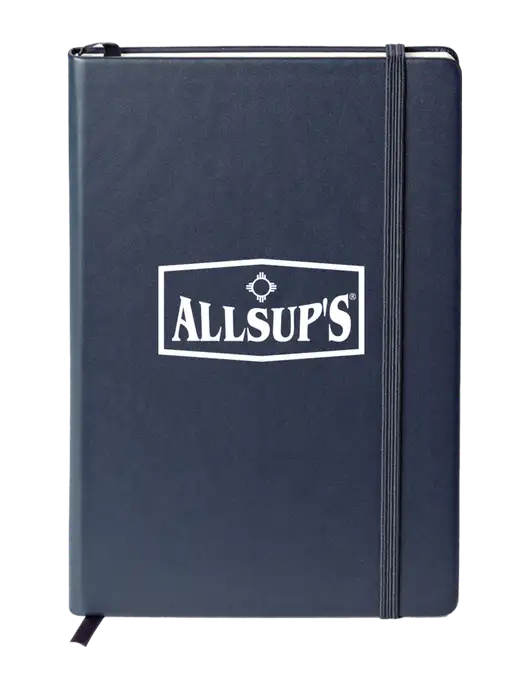 Neoskin Navy Hard Cover Journal 5.75 x 8.375 w/ALLSUP'S Logo