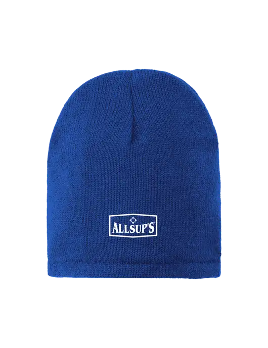 Dark Royal Fleece-Lined Beanie Cap w/ALLSUP'S Logo